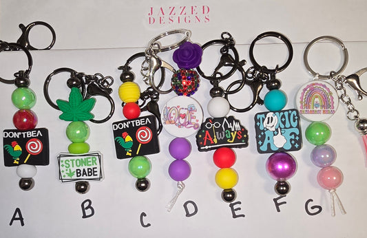 Focal beaded keychain